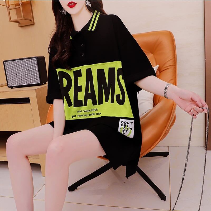 ゆったり感アップ 切り替え カジュアル プリント Tシャツ カットソー＜S-3506＞