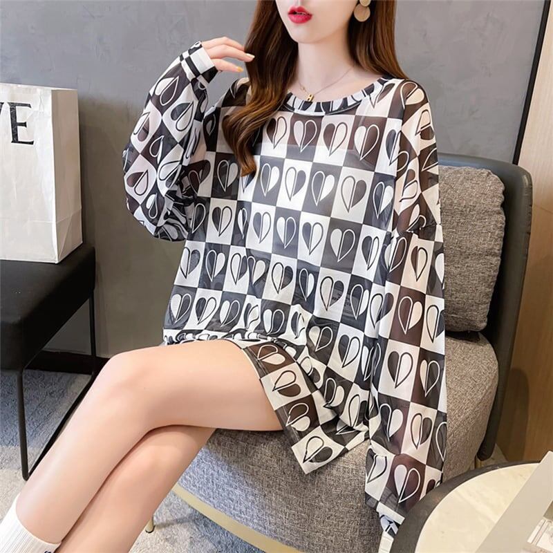 好感度満載 ラウンドネック 美感いっぱい プリント Tシャツ カットソー＜S-2869＞