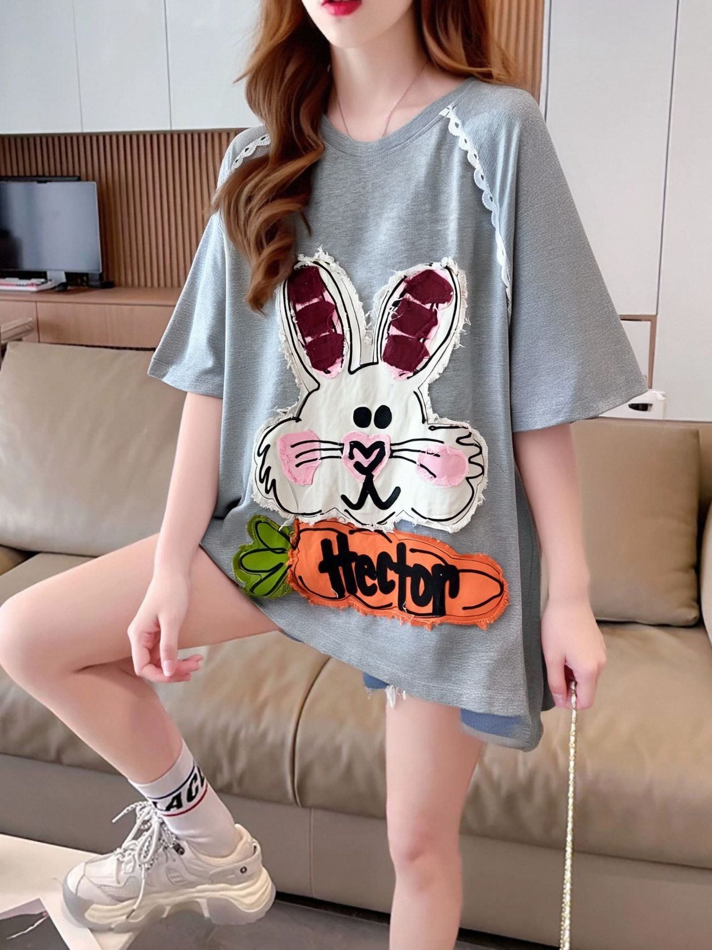 大活躍 好感度UP 海外トレンド カジュアル 全4色 半袖 Tシャツ ＜S-11096＞