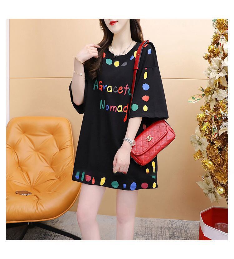 売り切れ必至 プリント ファッション 切り替え 全2色 半袖Tシャツ＜S-8623＞