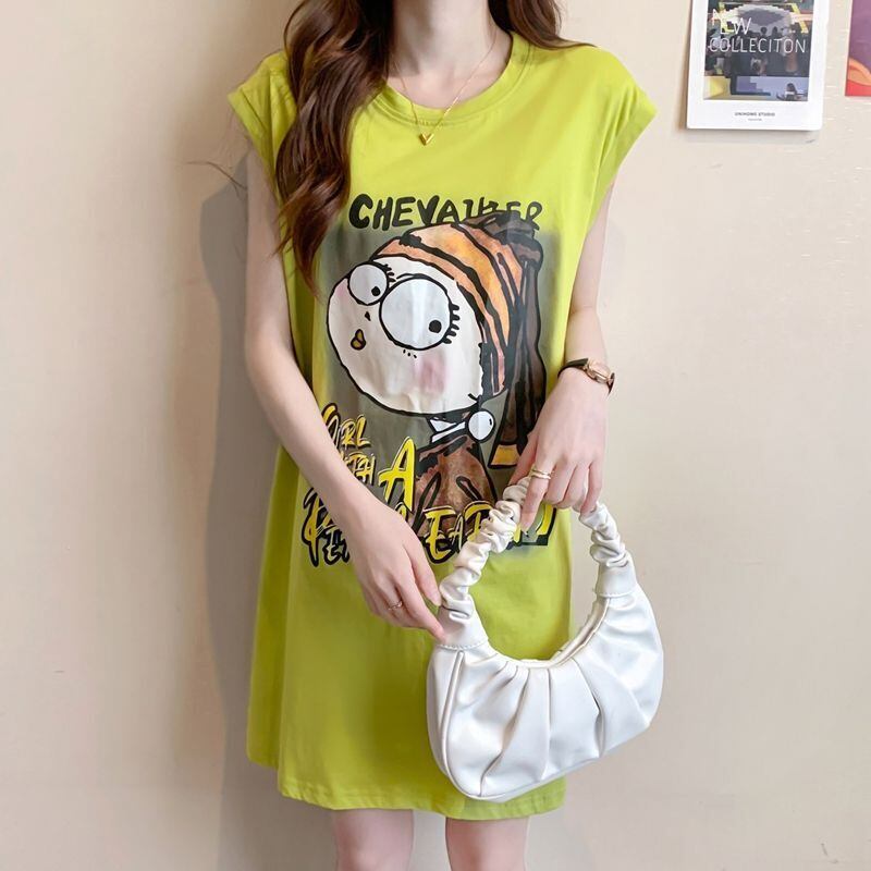 真夏も快適 着心地良い ファッション感満々 プリント全4色 ノースリーブ Tシャツ カットソー＜S-9161＞
