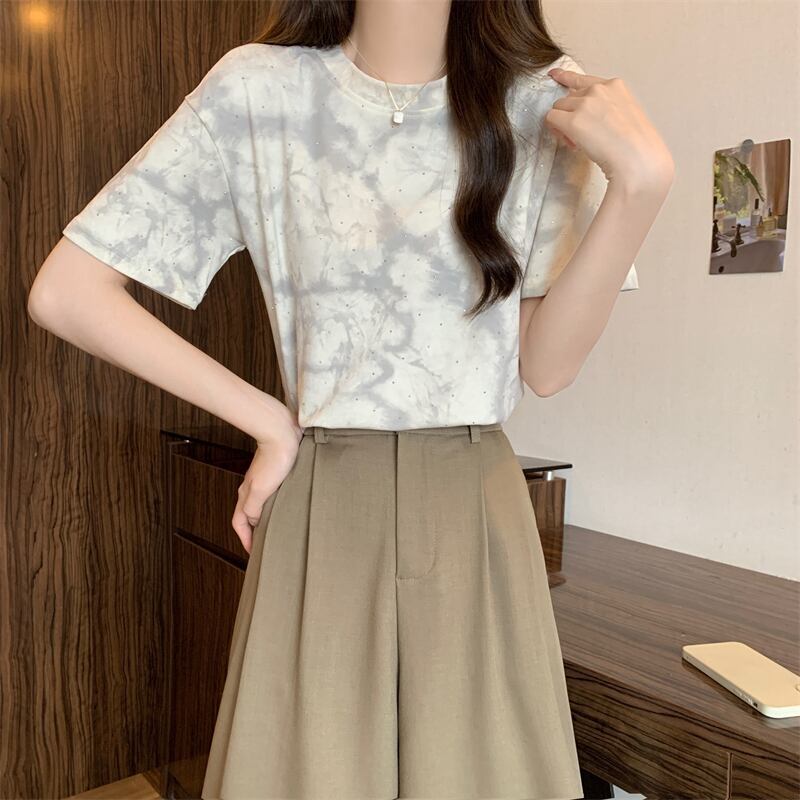 着回し力抜群 ホットダイヤモンド 定番シンプル 全2色 半袖Tシャツ カットソー ＜S-8591＞