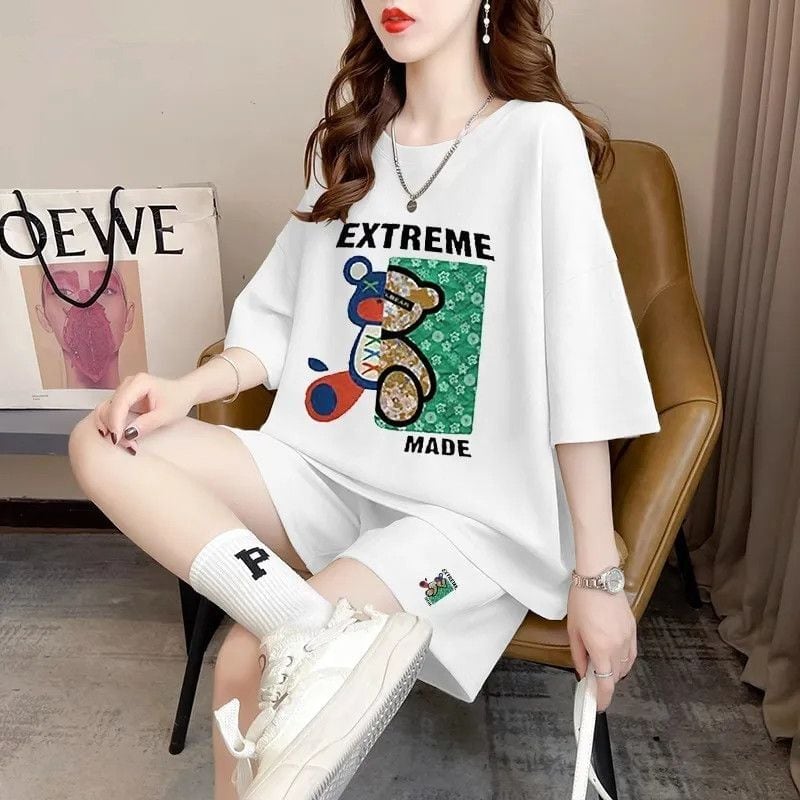 真夏も快適 全4色 軽くて涼しくて可愛い！カジュアル 半袖 Tシャツ ショートパンツ セットアップ ＜S-9204＞