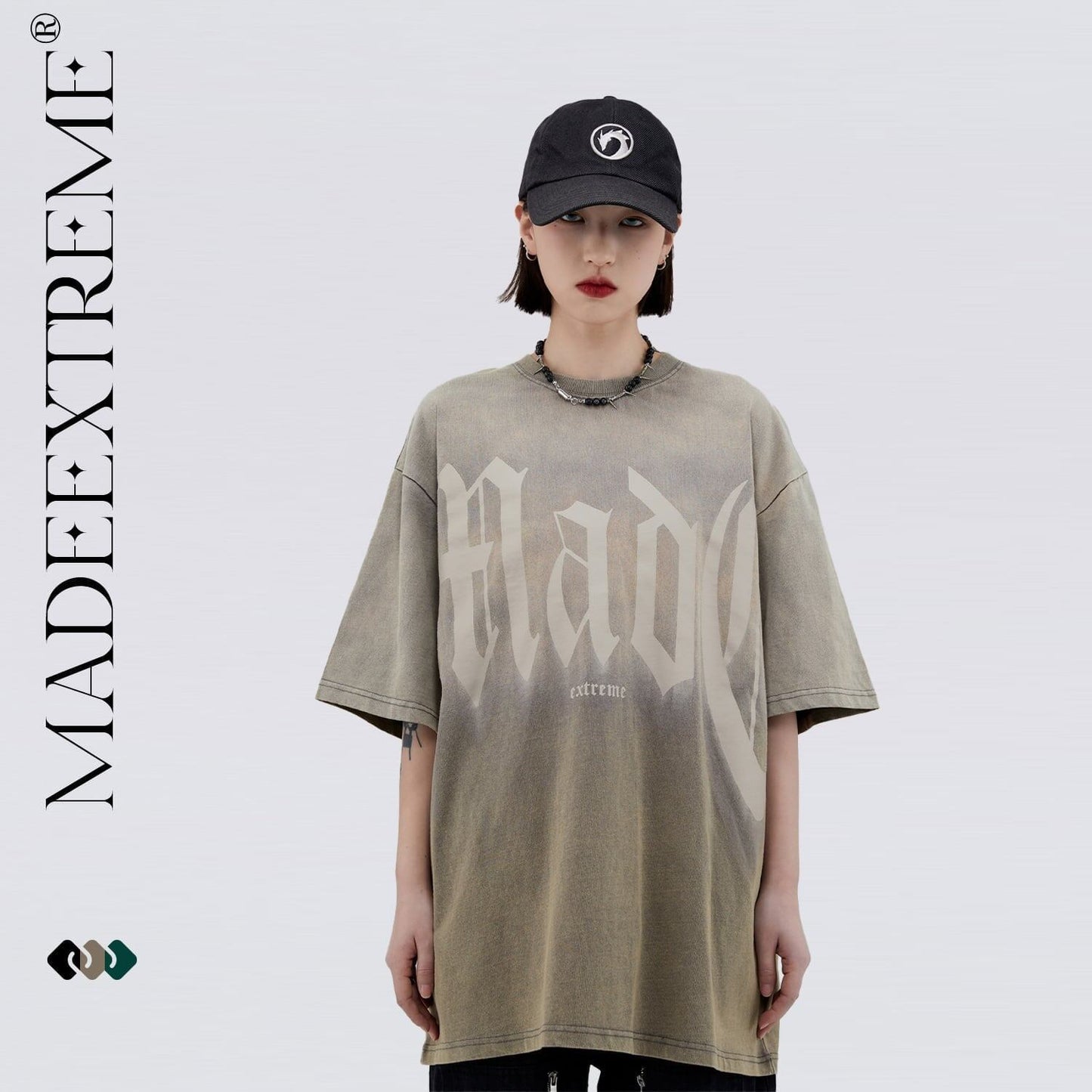 トレンドのアメリカンストリートビッグレタープリント半袖Tシャツ<S-2904>