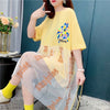 個性的なデザイン プリント 着心地抜群 Tシャツ カットソー ワンピース＜S-3607＞