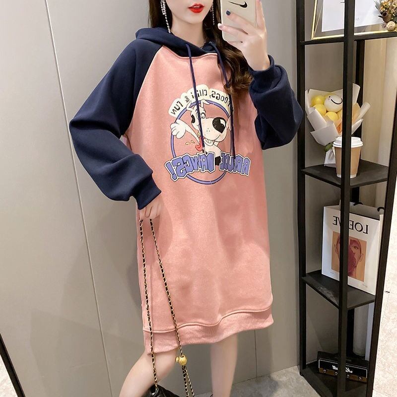 大人気厚手フード付きロングパーカー全3色＜S-4474＞