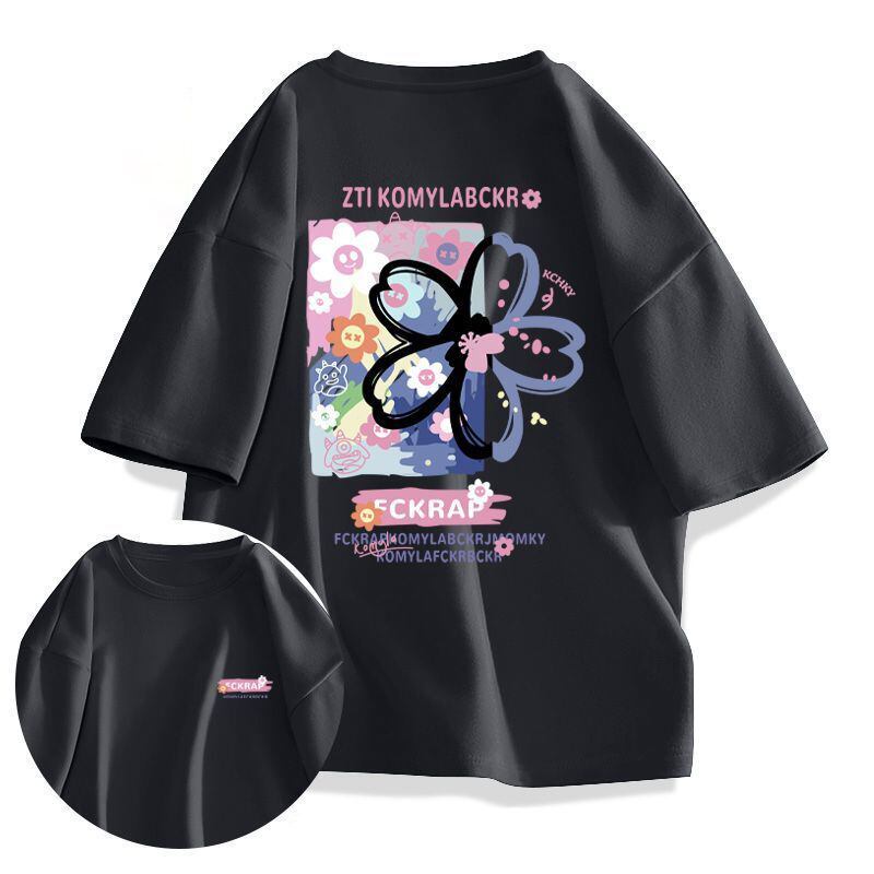 今季マストバイ ルーズ カジュアル プリント全6色 半袖Tシャツ<S-8850>