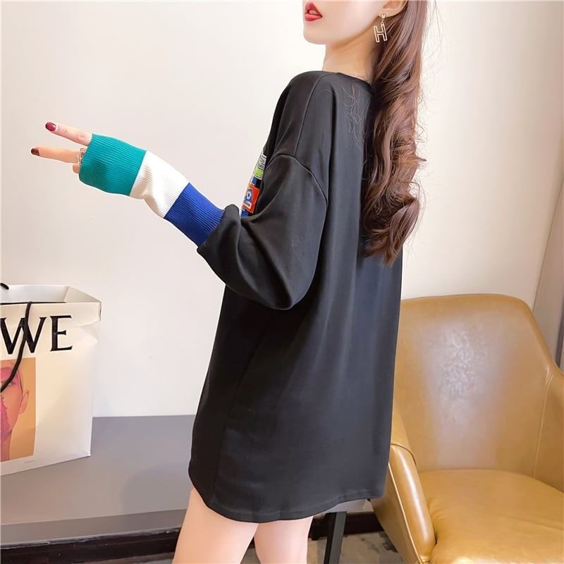 個性的なデザイン 切り替え 好感度満載 プリント Tシャツ カットソー＜S-3665＞
