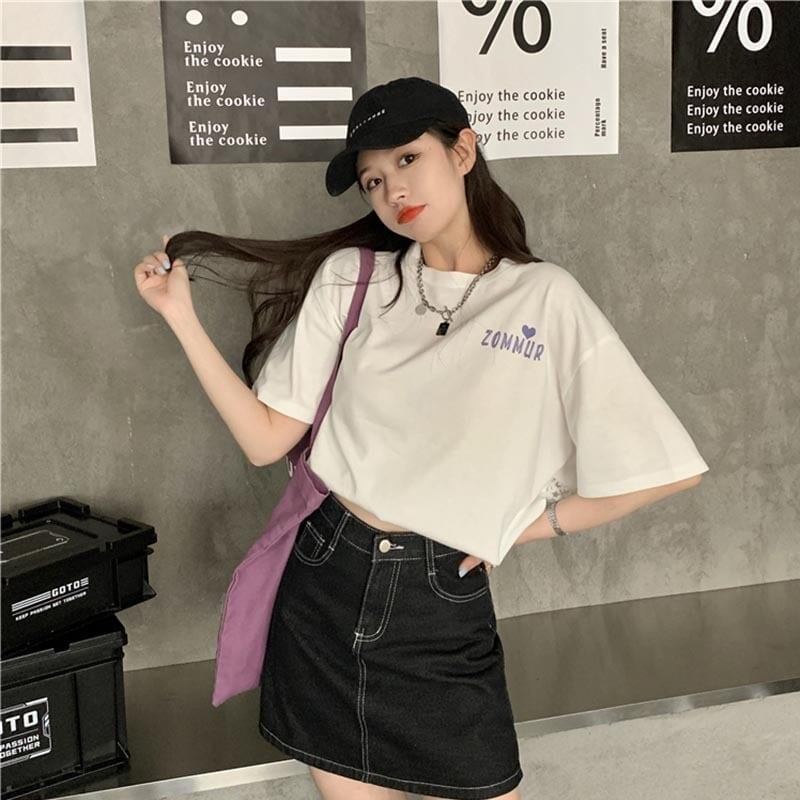 オシャレ度満点 切り替え 一目惚れ プリント Tシャツ カットソー＜S-3560＞