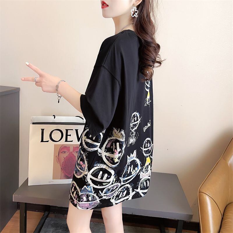 新商品 大人可愛い 大活躍 カジュアル キュートプリント 全2色 半袖Tシャツ＜S-8595＞