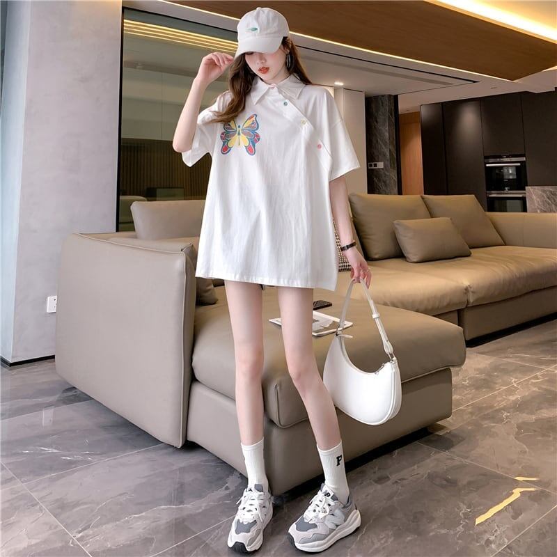 個性的なデザイン プリント 一目惚れ Tシャツ カットソー＜S-3044＞