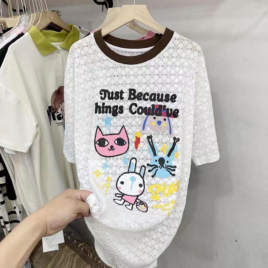 【半額！期間限定！！】新商品 キュート 超人気 プリント 2色半袖Tシャツ＜S-8520＞