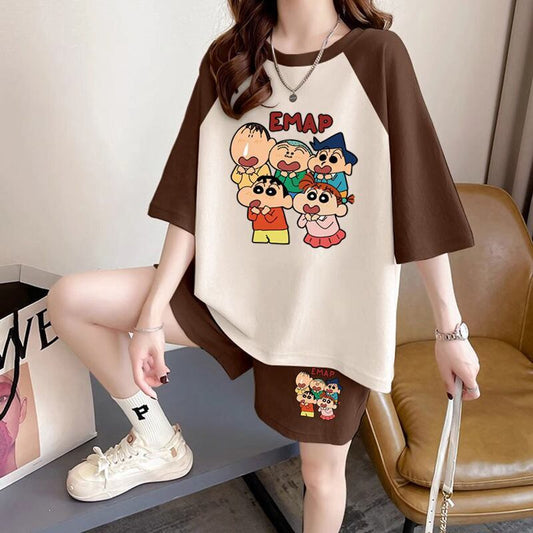 【ランキングNO.5】超人気 カジュアル ファッション 上質 男女兼用Ｔシャツⅹパンツセット<S-6532>