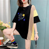 スタイリッシュ 切り替え 一目惚れ プリント Tシャツ カットソー＜S-3628＞