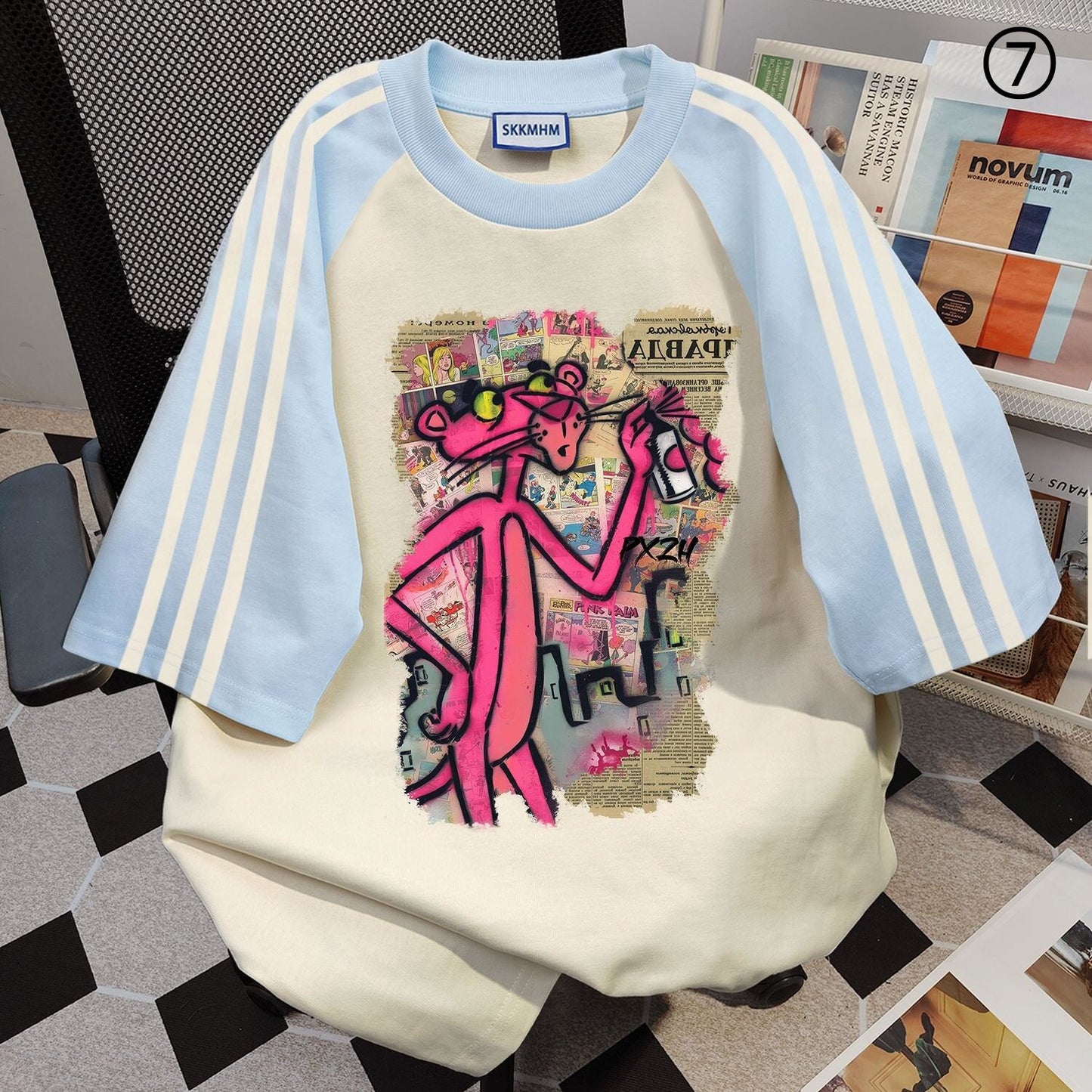 新商品 特別デザイン カジュアル プリント全6色 半袖Tシャツ<S-8757>