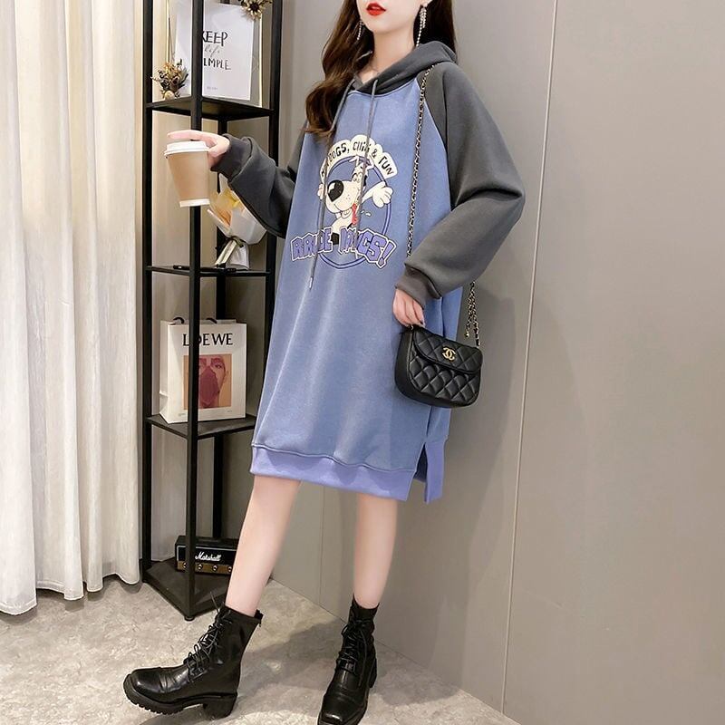 大人気厚手フード付きロングパーカー全3色＜S-4474＞