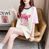 女子マスト ラグランTシャツ カラーマッチング ライトパープル アルファベットプリント半袖 ＜S-2974＞