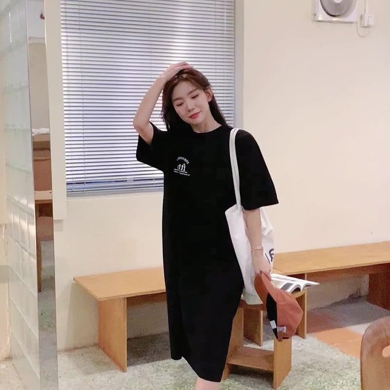 美人度アップ プリント チャーミング Tシャツ カットソー ワンピース＜S-3602＞