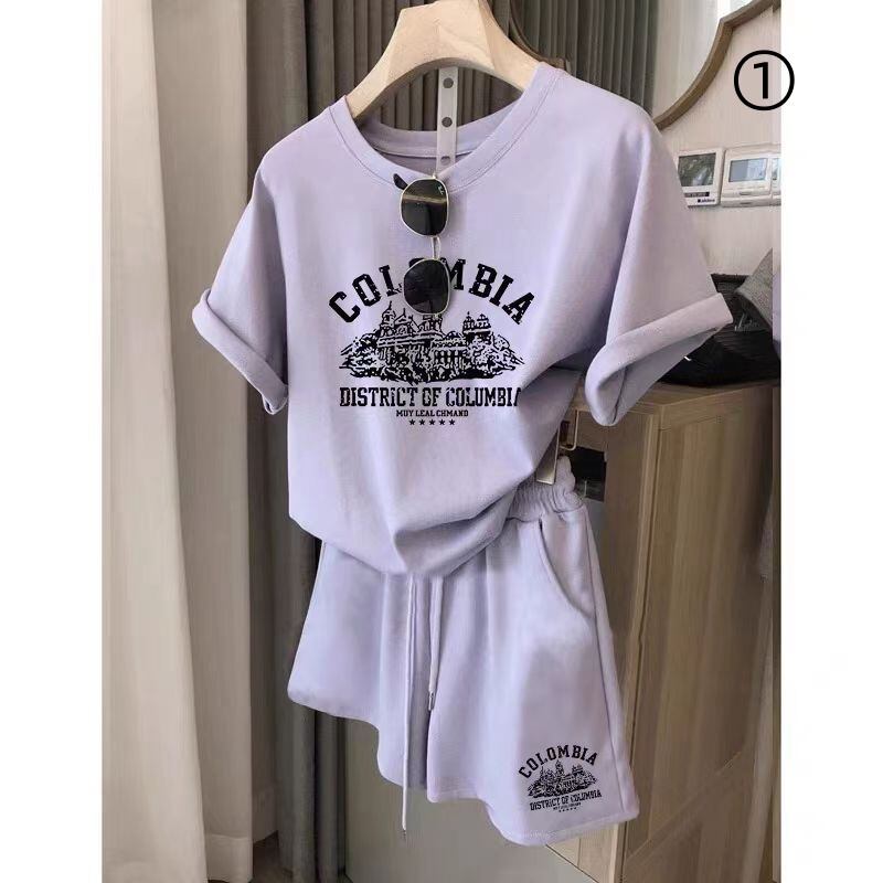 カジュアル 半袖 全４色 Tシャツ ショートパンツ セットアップ ＜S-11598＞