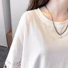 個性的なデザイン 切り替え 一目惚れ プリント Tシャツ カットソー＜S-3620＞
