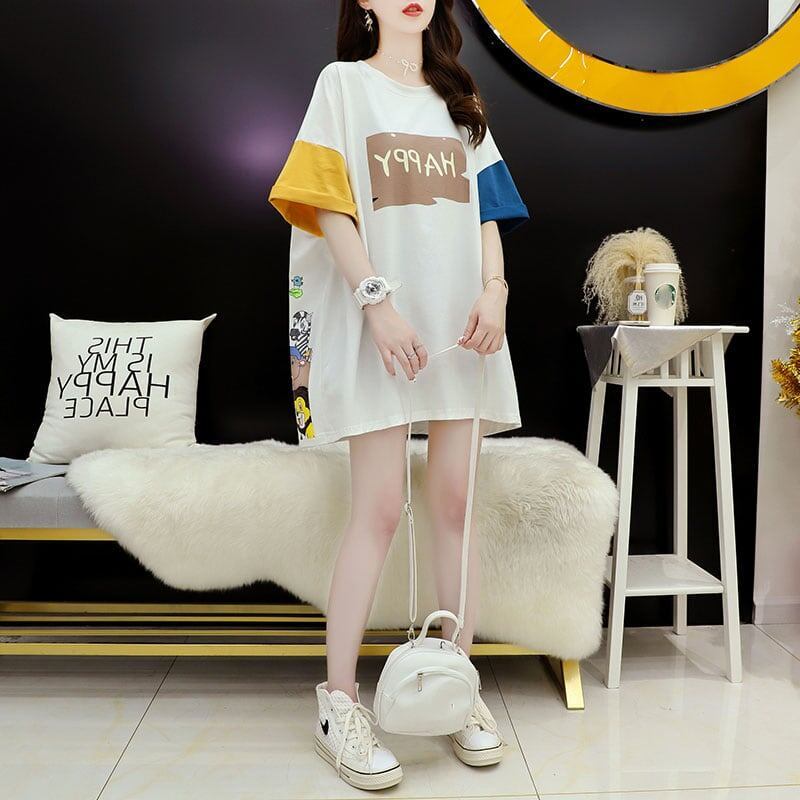 話題沸騰中 配色 オシャレ ゆったり 体型カバー 着?せ 半袖 Tシャツ ＜S-1969＞