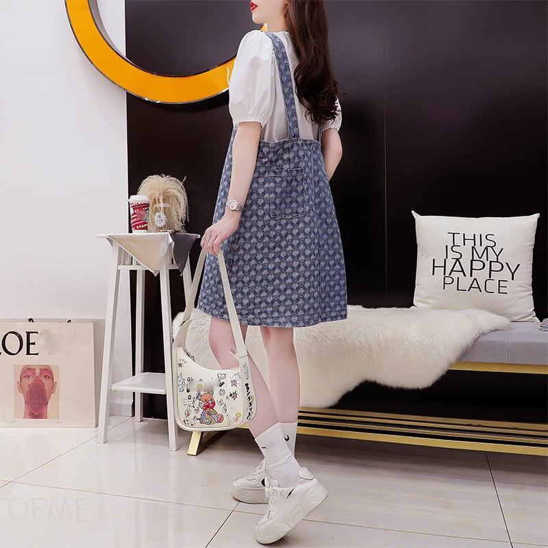 好感度満載 Tシャツ＋サロペットスカート 美感いっぱい セットアップ＜S-3210＞
