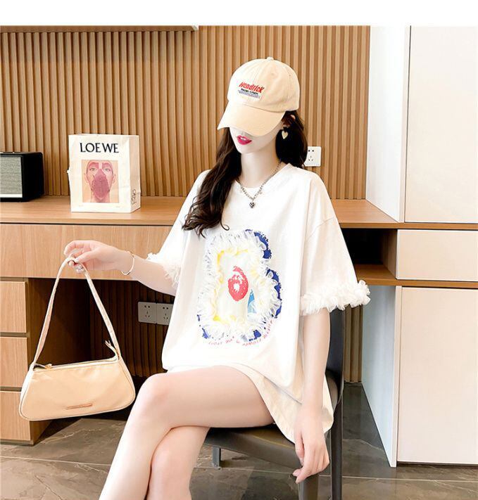 新作 好感度満載 個性的なデザイン ラウンドネック Tシャツ カットソー＜S-8405＞