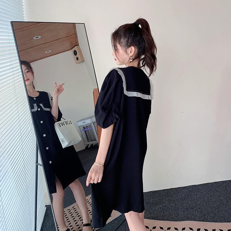 新商品 カジュアル 定番シンプル 切り替え ワンピース<S-8386>