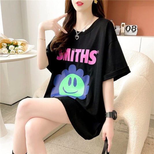 美人度アップ 切り替え ファッション プリント Tシャツ カットソー＜S-3412＞