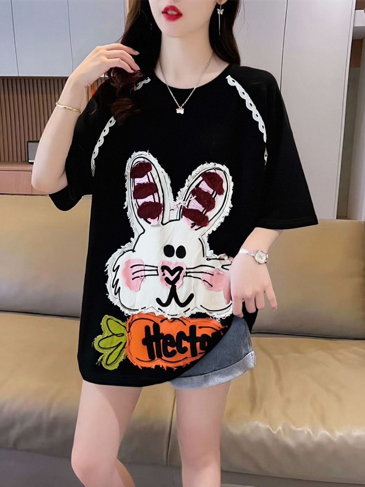 大活躍 好感度UP 海外トレンド カジュアル 全4色 半袖 Tシャツ ＜S-11096＞