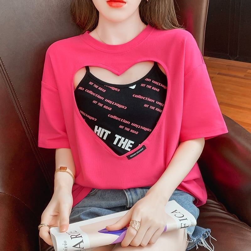 合わせやすい Tシャツ＋キャミソール チャーミング セットアップ＜S-3454＞