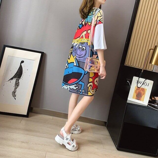 大人気ロング丈Tシャツワンピース  2色 ＜S-1160＞