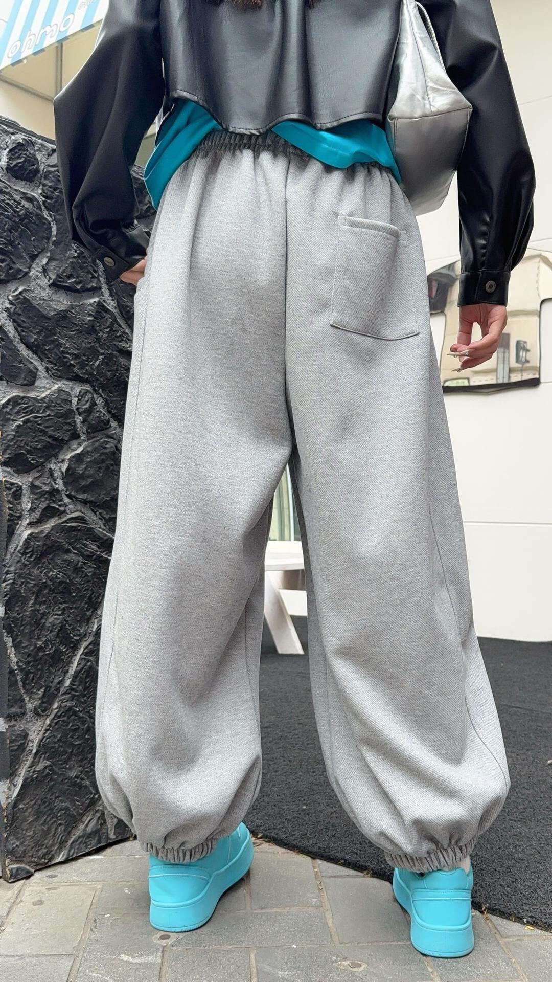 デザイン オシャレ 切り替え 4色 スウェット パンツ <S-12210>