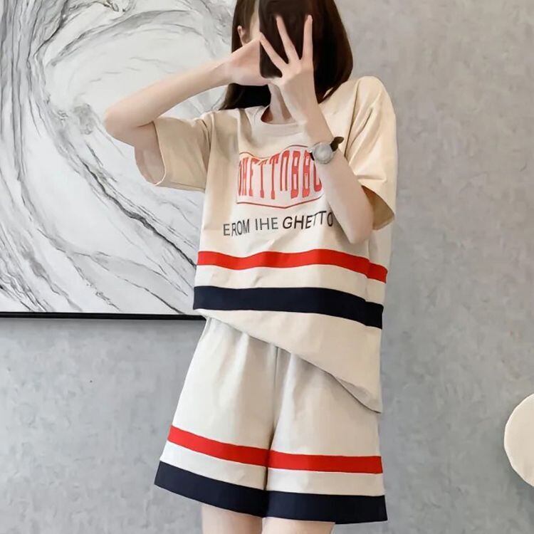 美人度アップ カジュアル 真夏も快適 半袖 Tシャツ ショートパンツ セットアップ ＜S-11190＞