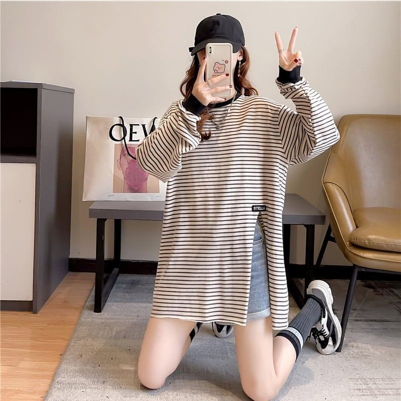 デザイン感 切り替え チャーミング プリント Tシャツ カットソー＜S-3658＞