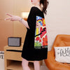 スタイリッシュ 切り替え 一目惚れ プリント Tシャツ カットソー＜S-3531＞