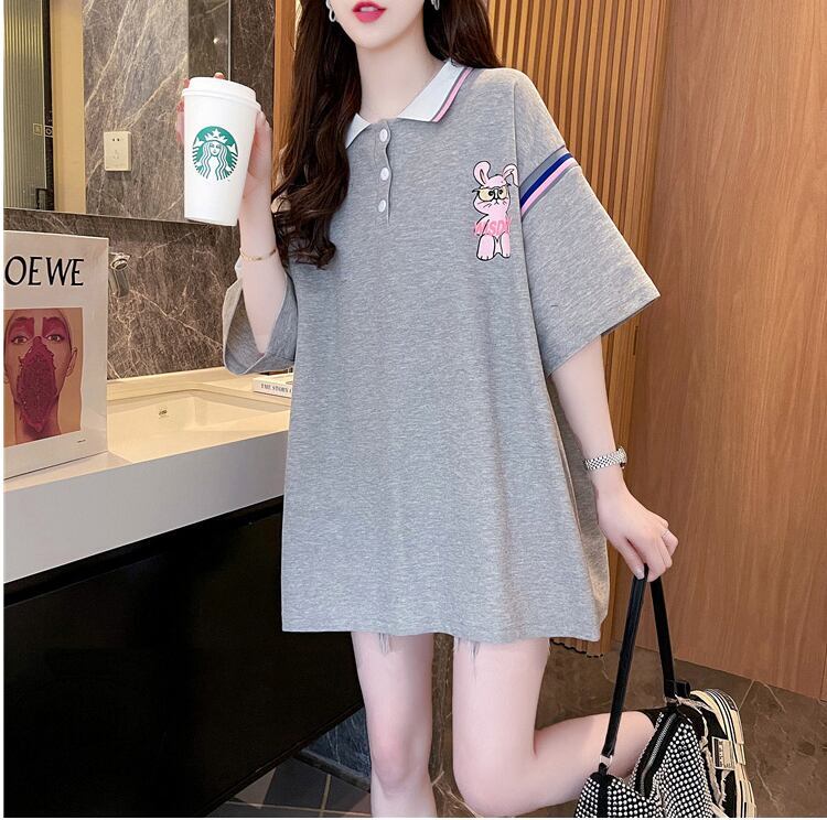 超人気 カジュアル 着回し力抜群 切り替え レース プリント全2色 半袖Tシャツ<S-9039>