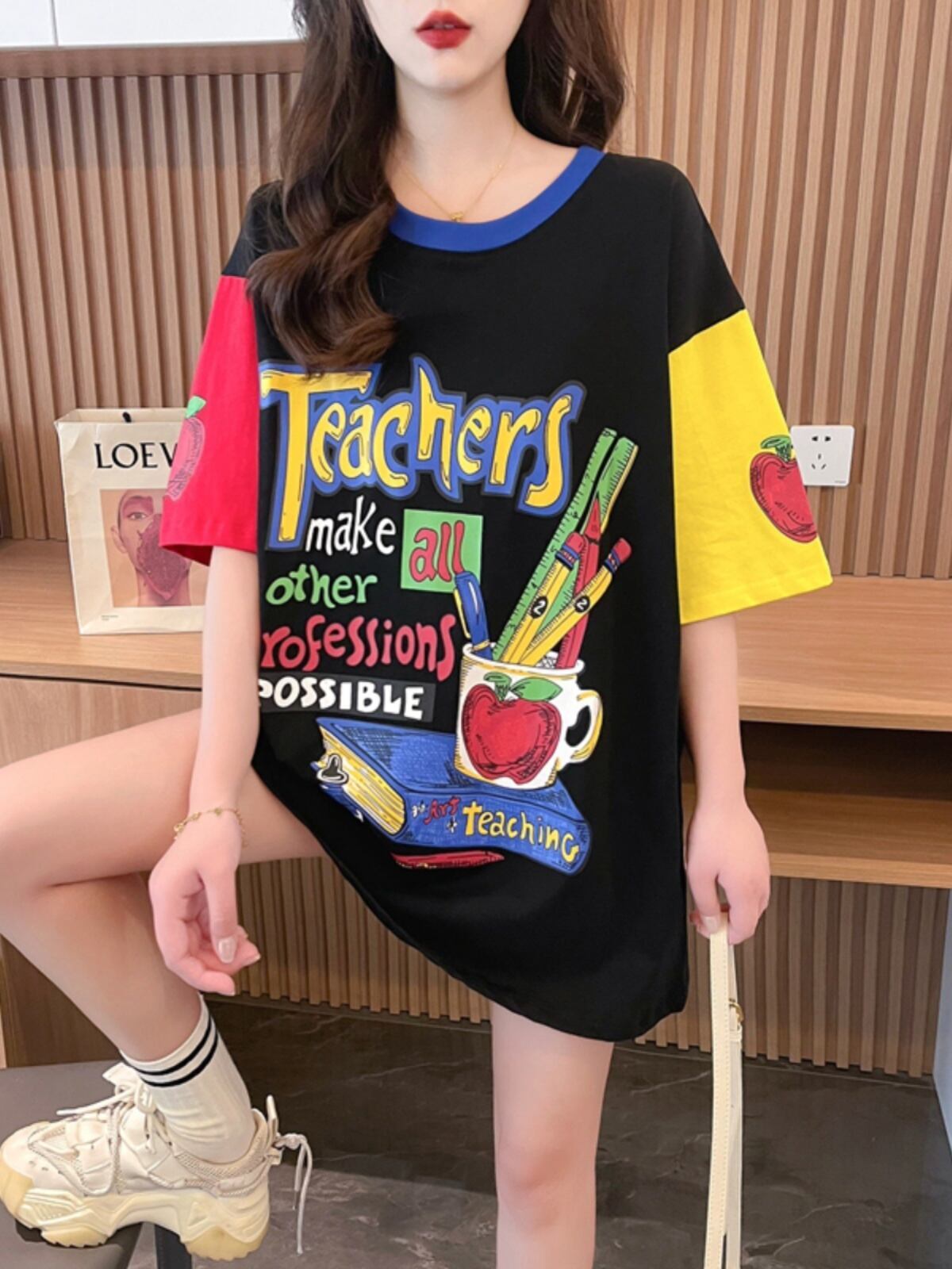 【半額！期間限定！！】カジュアル ルーズ キュート Tシャツ<S-6611>