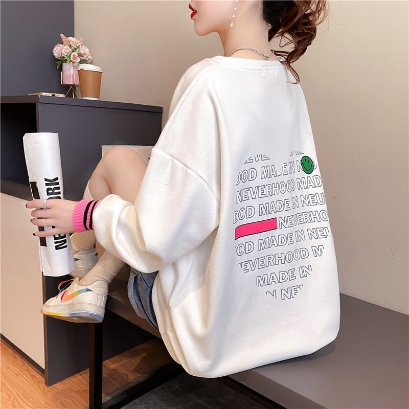 オシャレ度満点 プリント 美感いっぱい 切り替え 長袖 Tシャツ カットソー＜S-2790＞