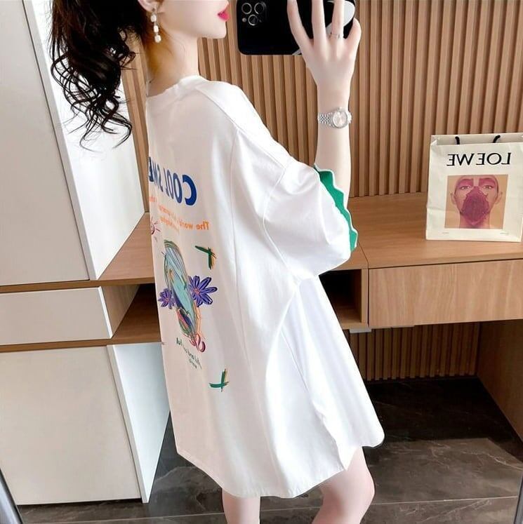【半額！期間限定！！】デザインセンスニッチなミドル丈半袖Tシャツ新スタイル<S-3007>