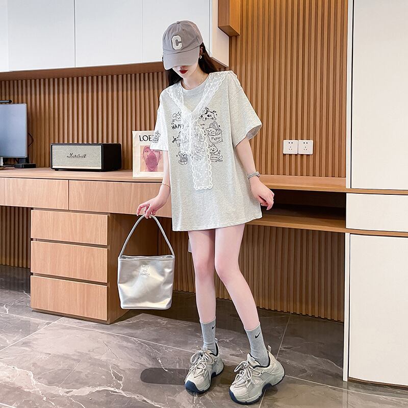 早い者勝ち 絶対流行 売れ筋 早い者勝ち カジュアル 2色選択 Tシャツ<S-11347>