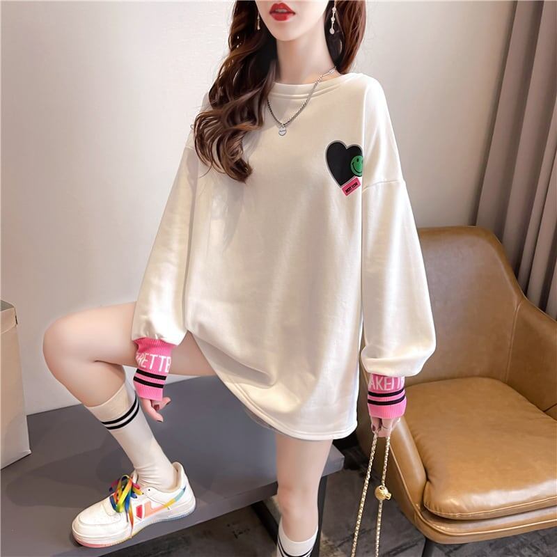 オシャレ度満点 プリント 美感いっぱい 切り替え 長袖 Tシャツ カットソー＜S-2790＞