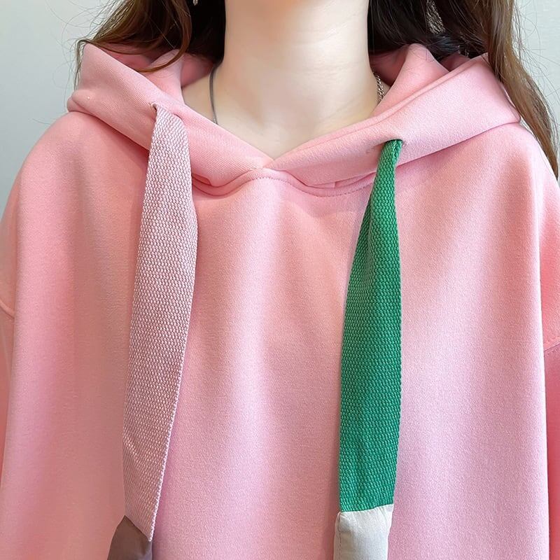 【裏起毛】大人可愛い  ファッション パーカー<S-5064>
