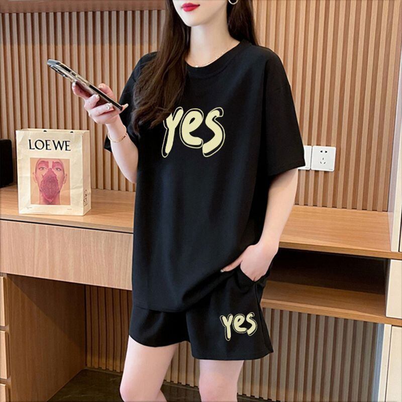 主役級 カジュアル シンプル 半袖Ｔシャツⅹパンツセット全2色<S-11662>