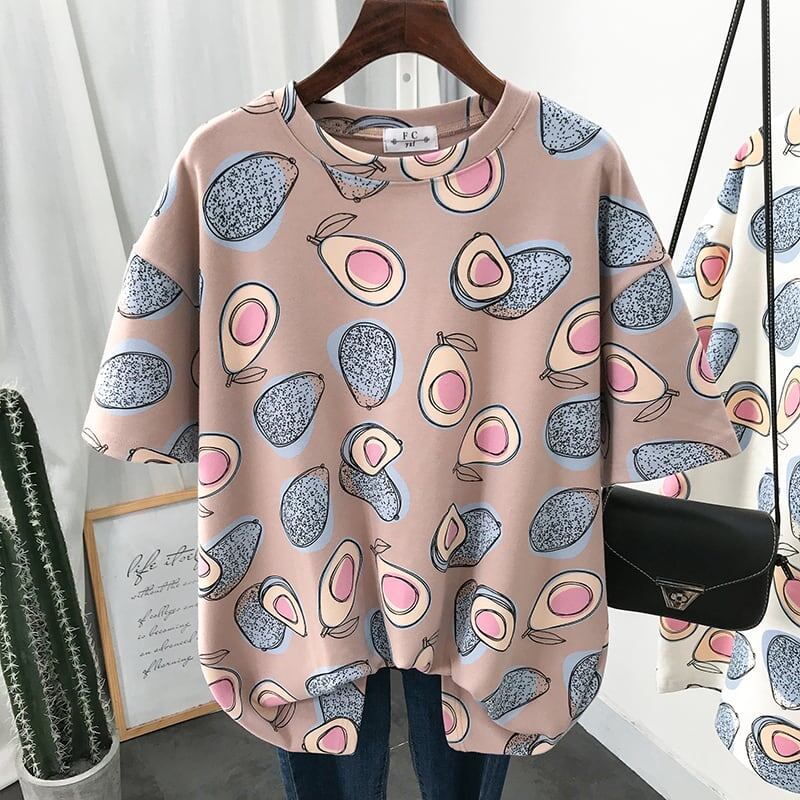 ゆったり感アップ プリント オシャレ度満点 Tシャツ カットソー＜S-3321＞