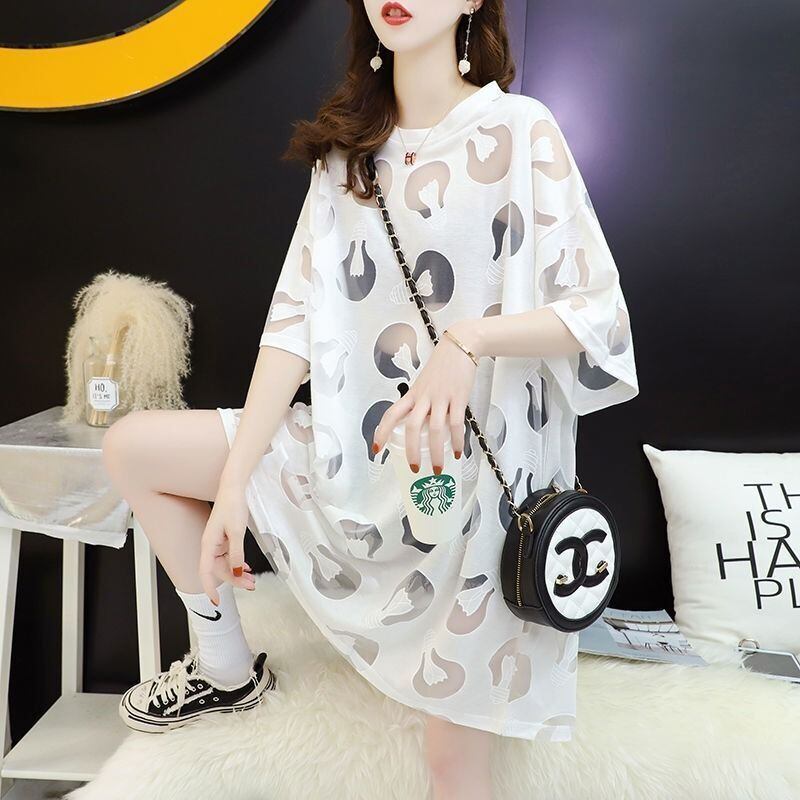 大活躍 透かし彫り カジュアル Tシャツ カットソー＜S-8532＞