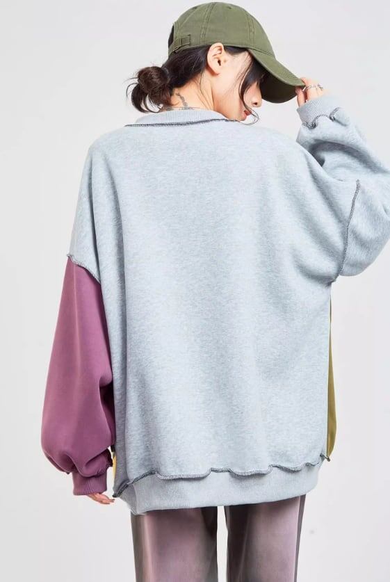 超人気 個性派 ファッション ルーズ スウェット<S-5875>