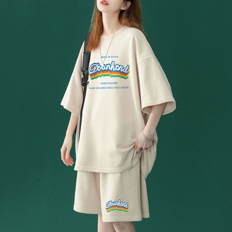 【半額セール】早い者勝ち  半袖Ｔシャツⅹパンツセット全4色 男女兼用<S-6553>