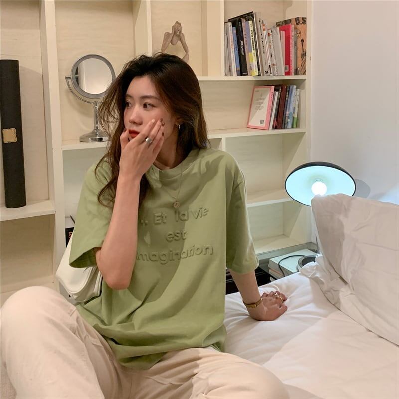 着心地抜群 アルファベット 女性力を高める Tシャツ カットソー＜S-3294＞