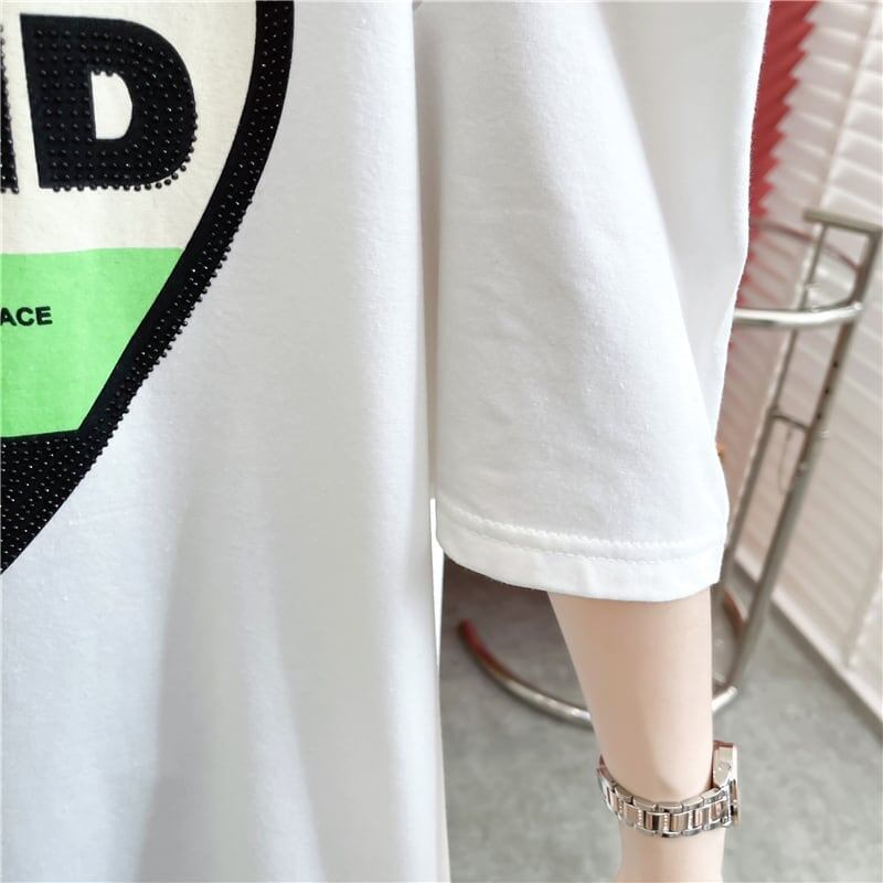 スタイリッシュ 切り替え 一目惚れ プリント Tシャツ カットソー＜S-3521＞